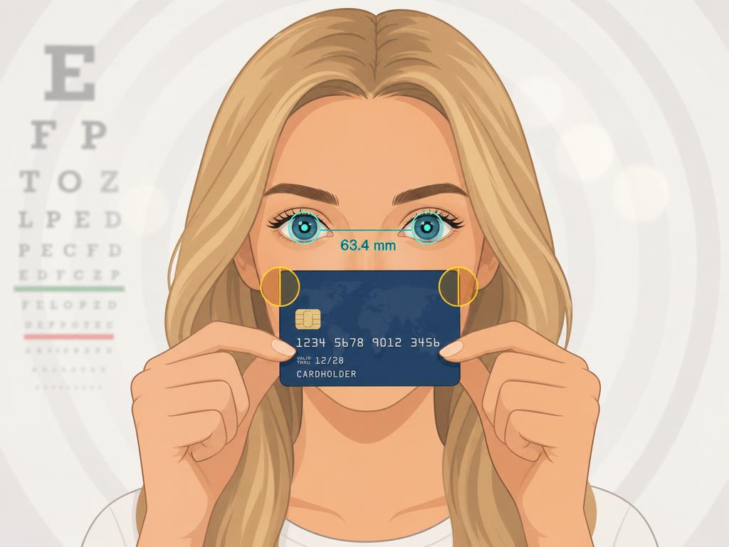 Example of markers placed correctly: teal rings centred on each pupil and amber rings on the left and right edges of the card